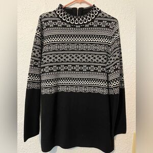 Northstyle Fair Isle backzip sweater sz S